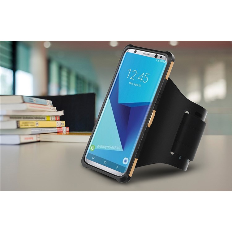 Cool Gear Pattern PC+TPU Hybrid Kickstand Case with Armband for Samsung Galaxy S8 SM-G950 - Black-6