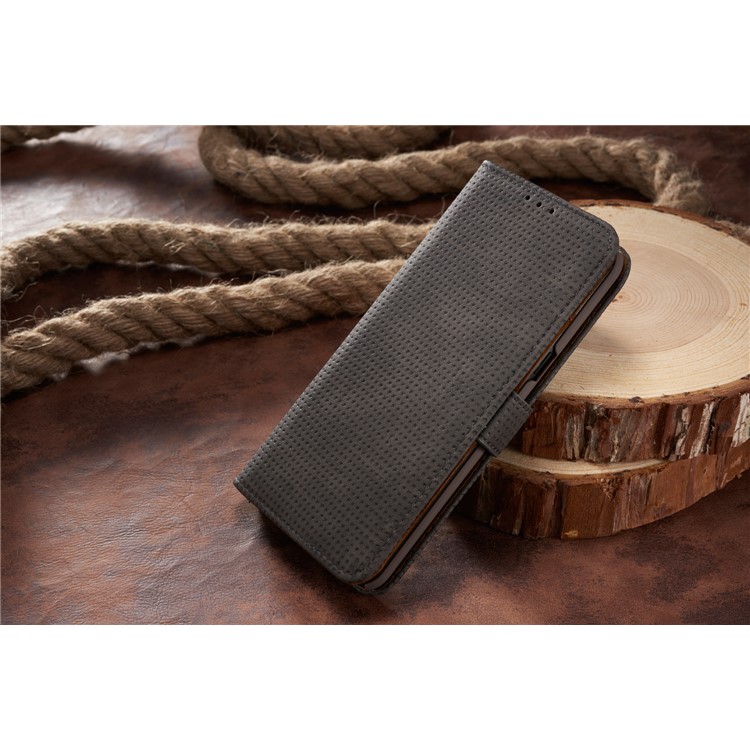 Retro Mesh Texture Wallet Leather Cover with Stand for Samsung Galaxy S8+ SM-G955 - Black-10