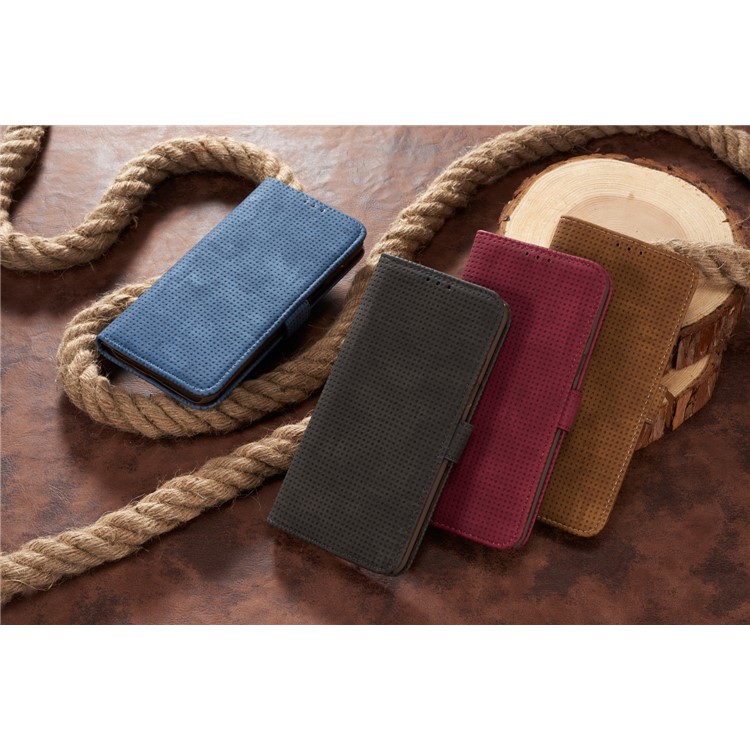 Retro Mesh Texture Wallet Leather Cover with Stand for Samsung Galaxy S8+ SM-G955 - Black-13