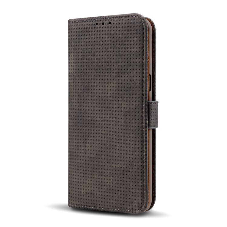 Retro Mesh Texture Wallet Leather Cover with Stand for Samsung Galaxy S8+ SM-G955 - Black-4