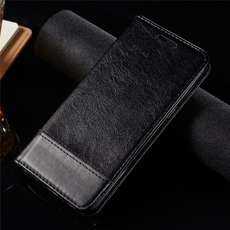 For Samsung Galaxy S8 SM-G950 Leather Card Holder Stand Mobile Phone Shell with Lanyard - Black-1
