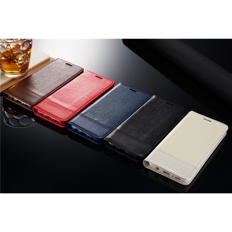 For Samsung Galaxy S8 SM-G950 Leather Card Holder Stand Mobile Phone Shell with Lanyard - Black-11