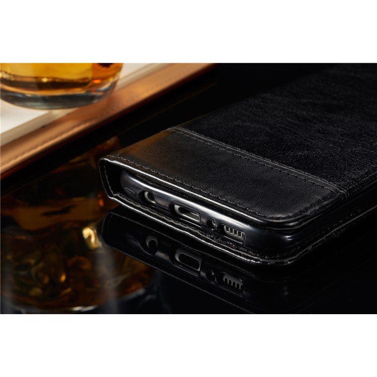 For Samsung Galaxy S8 SM-G950 Leather Card Holder Stand Mobile Phone Shell with Lanyard - Black-9