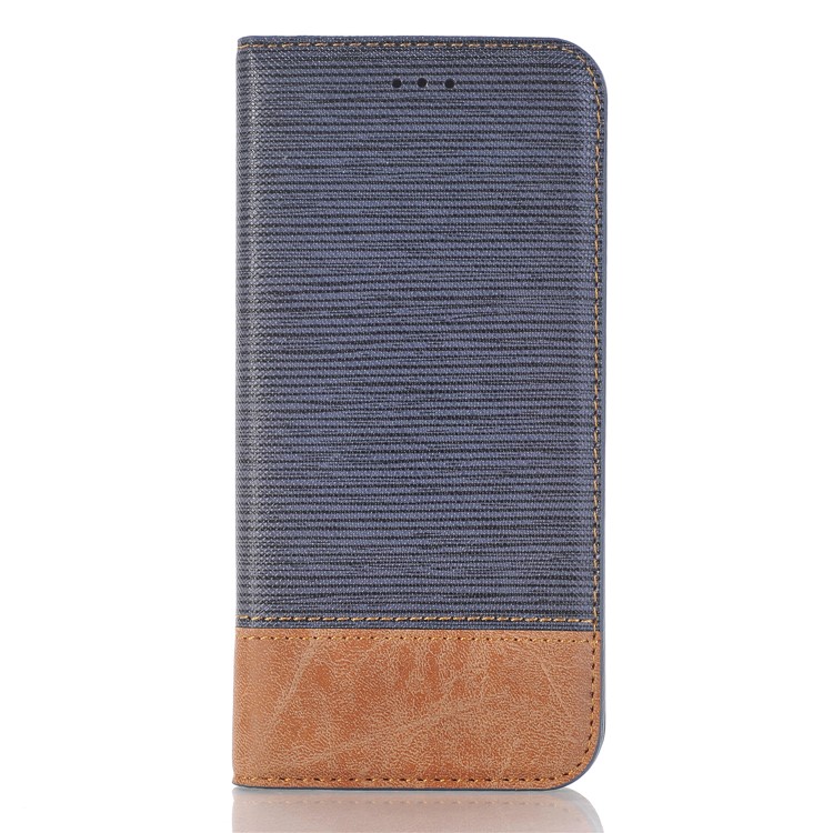 Contrast Color Leather Wallet Case for Samsung Galaxy S8 G950 - Blue-1