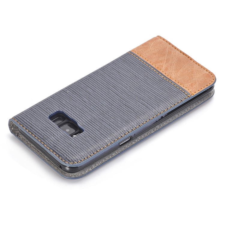 Contrast Color Leather Wallet Case for Samsung Galaxy S8 G950 - Blue-4