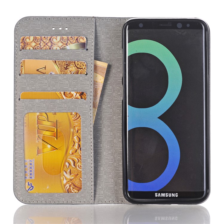 Contrast Color Leather Wallet Case for Samsung Galaxy S8 G950 - Blue-6
