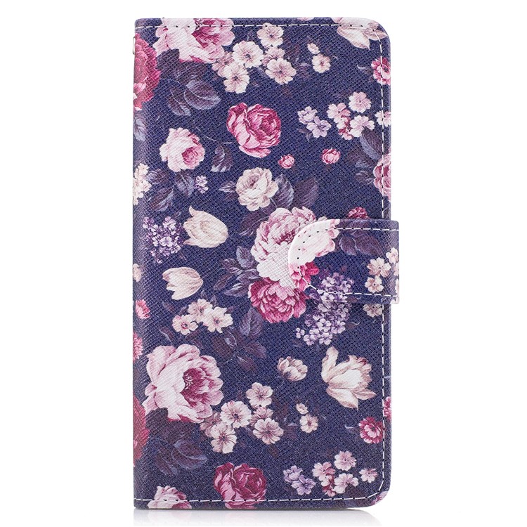 Pattern Printing Leather Wallet Case for Samsung Galaxy S8+ SM-G955 - Vivid Flowers-1