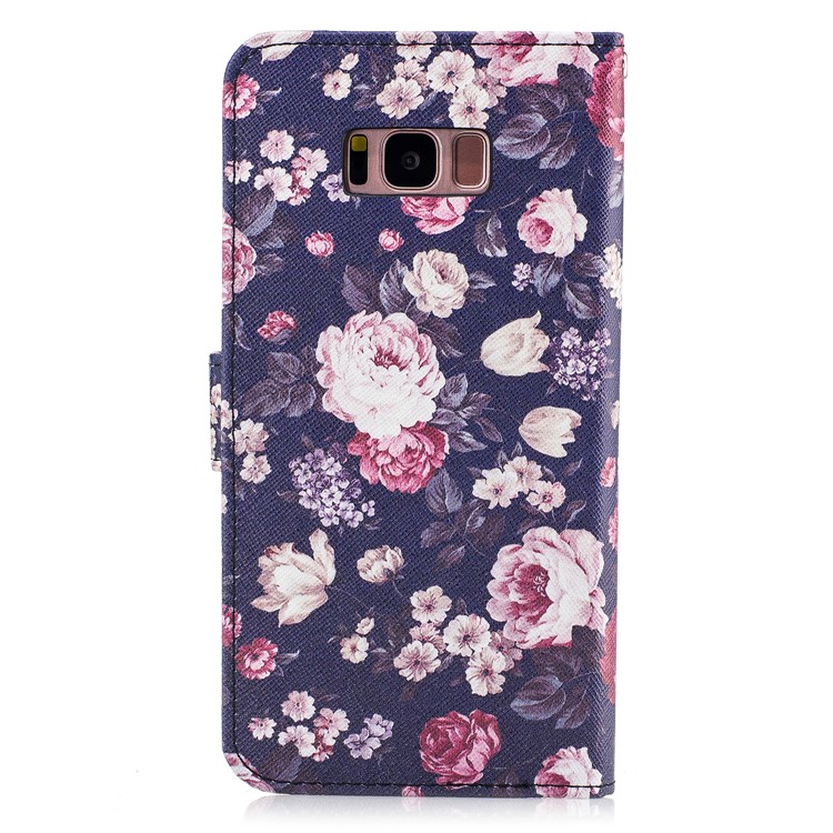 Pattern Printing Leather Wallet Case for Samsung Galaxy S8+ SM-G955 - Vivid Flowers-2