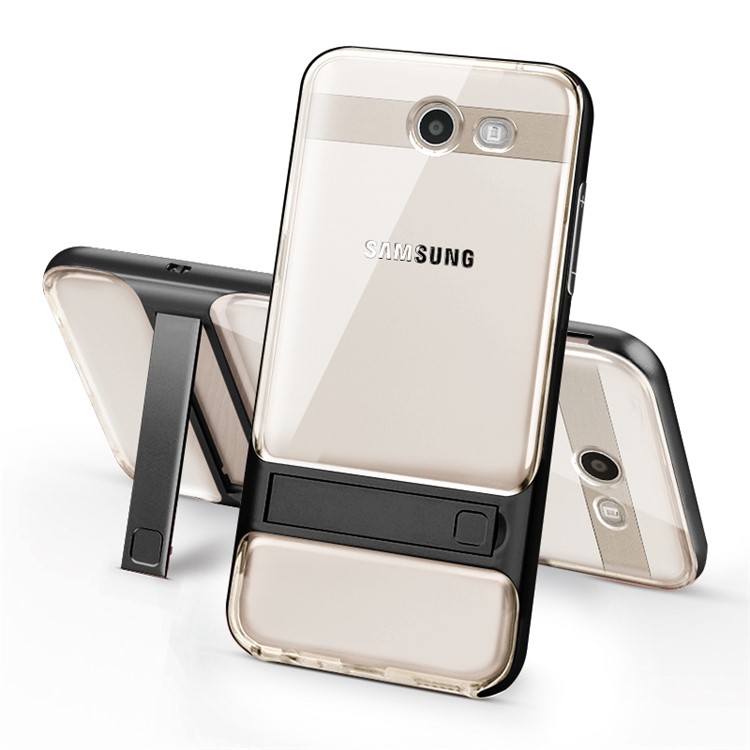 Elegance Sieres TPU + PC Hybrid Kickstand Phone Casing for Samsung Galaxy J5 (2017) - Black-1