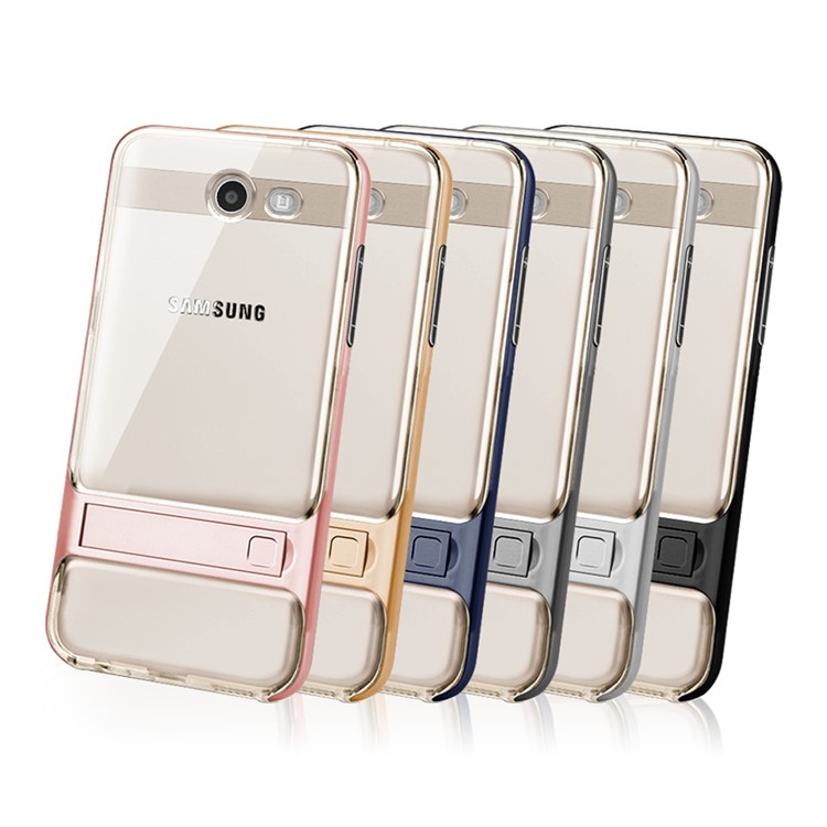 Elegance Sieres TPU + PC Hybrid Kickstand Phone Casing for Samsung Galaxy J5 (2017) - Black-3