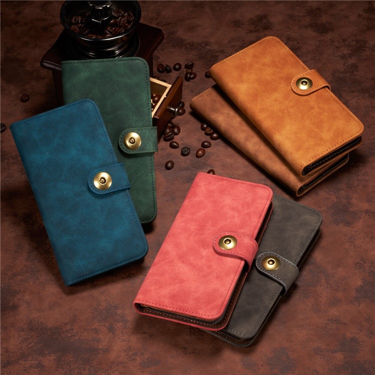 Detachable 2-in-1 Movable PC Case Vintage Leather Wallet Cover for Samsung Galaxy S8 G950 - Grey-9