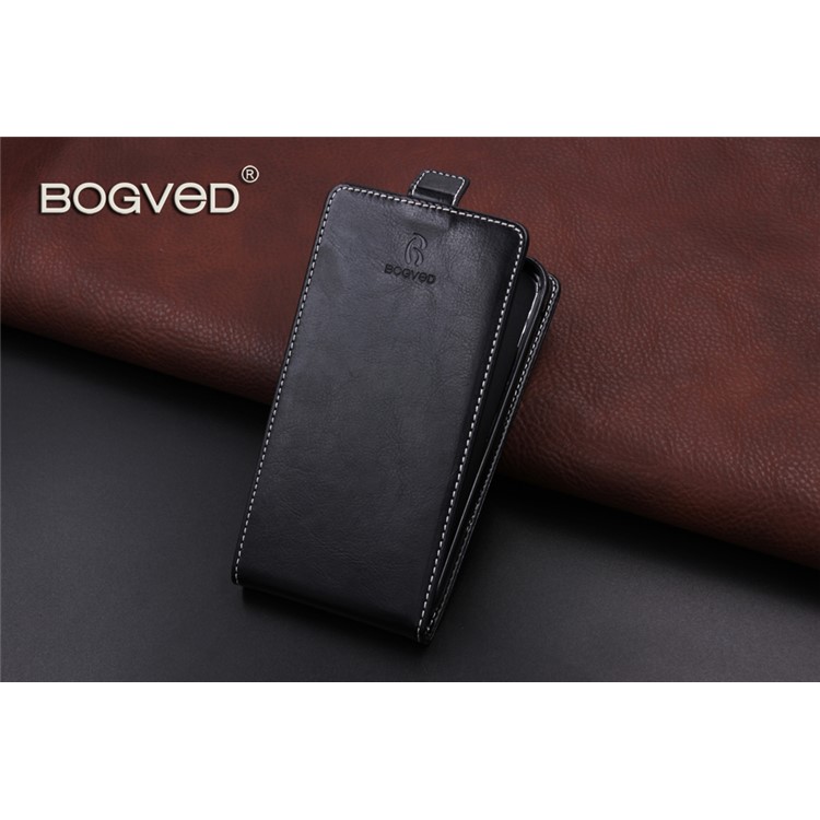 BOGVED Crazy Horse Vertical Flip Card Holder Leather Case for Samsung Galaxy A7 (2017) SM-A720F - Black-6