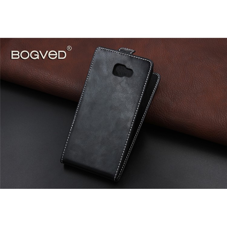 BOGVED Crazy Horse Vertical Flip Card Holder Leather Case for Samsung Galaxy A7 (2017) SM-A720F - Black-7