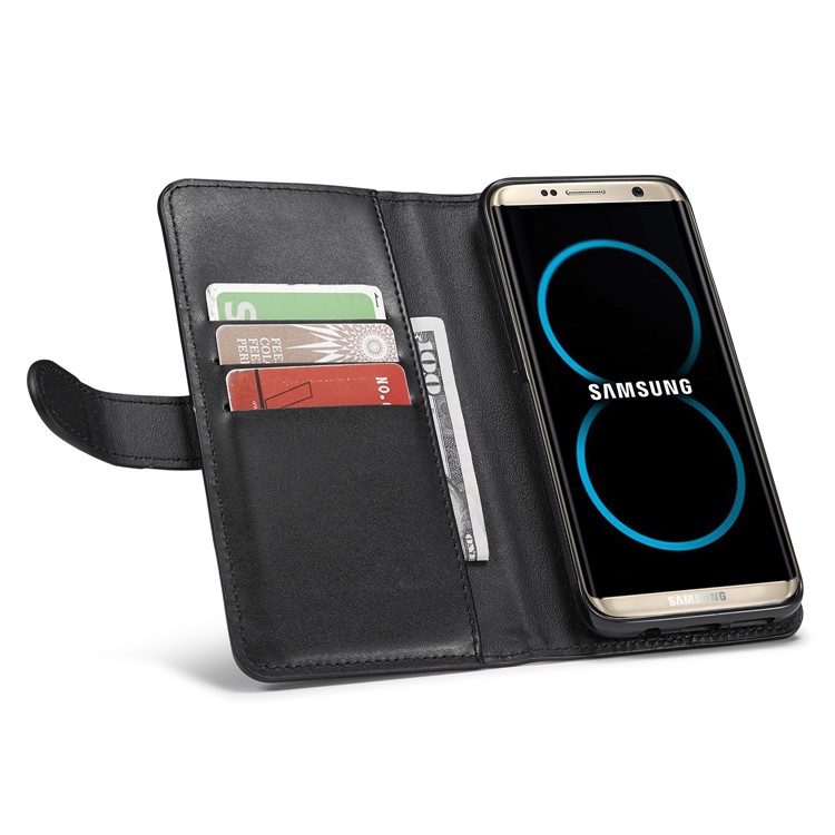 For Samsung Galaxy S8 G950 Detachable TPU Cover Zipper Pocket Leather Wallet Phone Case - Black-2
