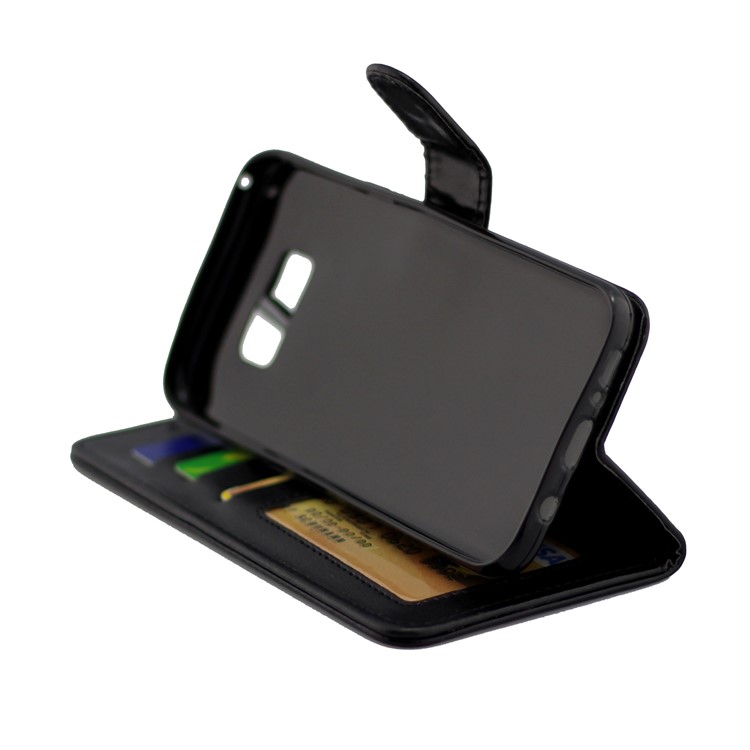 Crazy Horse PU Leather Wallet Stand Phone Case for Samsung Galaxy S8 G9500/G950 - Black-6