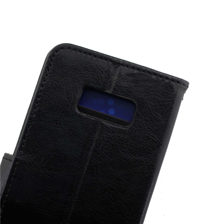 Crazy Horse PU Leather Wallet Stand Phone Case for Samsung Galaxy S8 G9500/G950 - Black-9