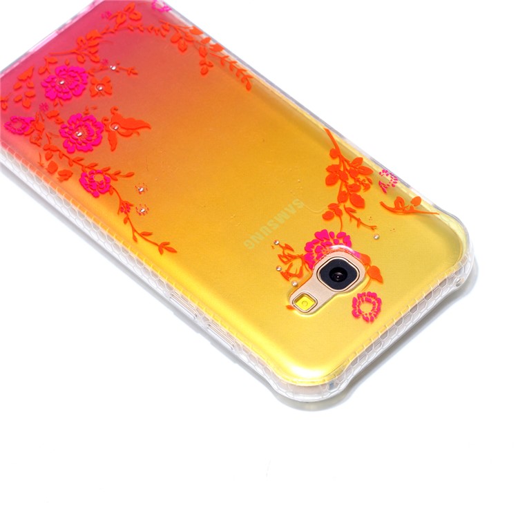 Patterned Inner Rhinestone TPU Gel Case for Samsung Galaxy A3 (2017) - Vivid Flowers-3