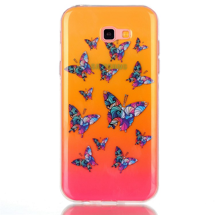 Patterned Inner Rhinestone TPU Case for Samsung Galaxy A7 (2017) SM-A720F - Colorful Butterflies-2