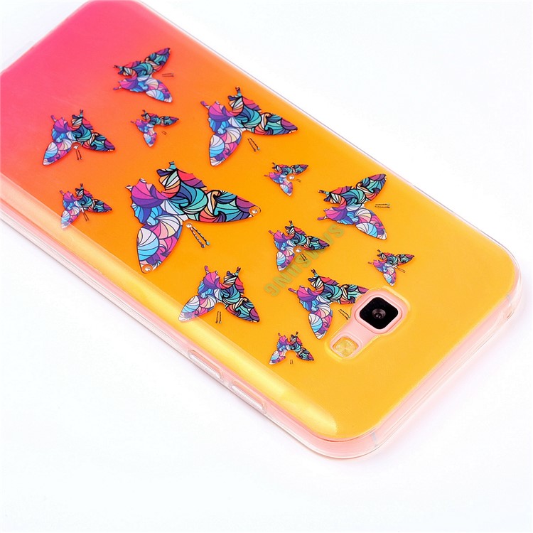 Patterned Inner Rhinestone TPU Case for Samsung Galaxy A7 (2017) SM-A720F - Colorful Butterflies-5