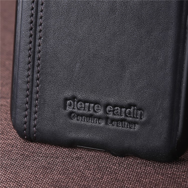 PIERRE CARDIN Stitched Genuine Leather Coated Hard PC Case for Samsung Galaxy S8+ SM-G955 - Black-6