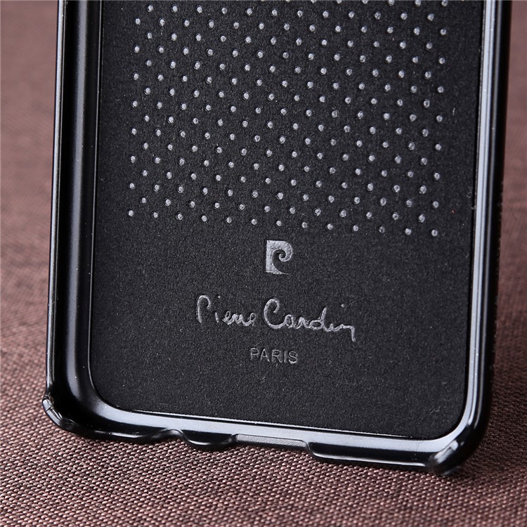 PIERRE CARDIN Stitched Genuine Leather Coated Hard PC Case for Samsung Galaxy S8+ SM-G955 - Black-9