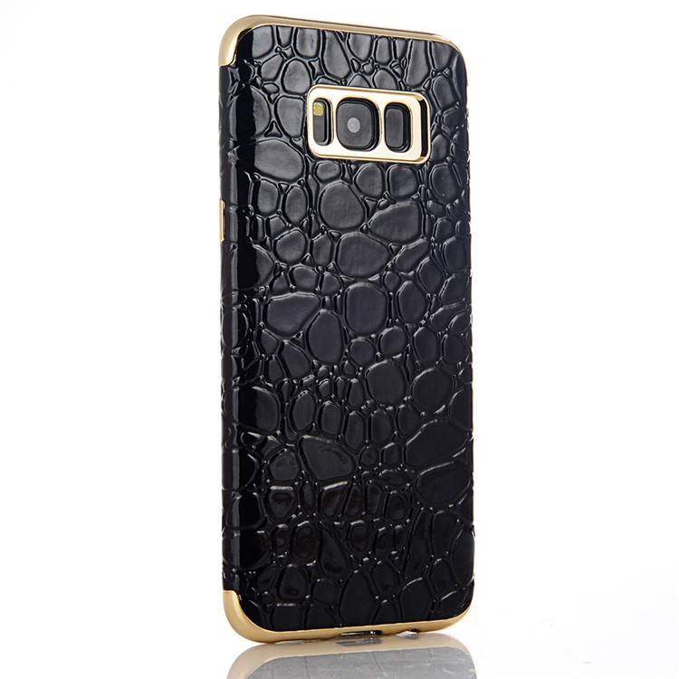 

SULADA Crocodile Texture Plating Soft TPU Mobile Phone Case for Samsung Galaxy S8 SM-G950 - Black