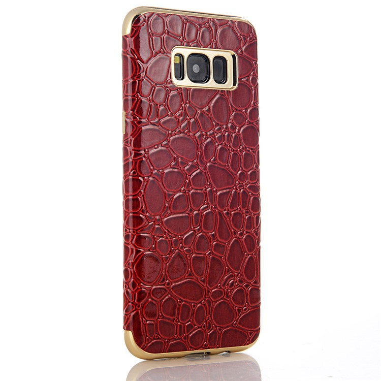 

SULADA Crocodile Texture Plating TPU Mobile Phone Cover for Samsung Galaxy S8 SM-G950 - Red