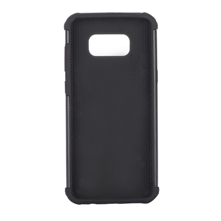 Hybrid PC + Silicone Combo Phone for Samsung Galaxy S8+ SM-G955 Football Grain Case with Ring - Black-2
