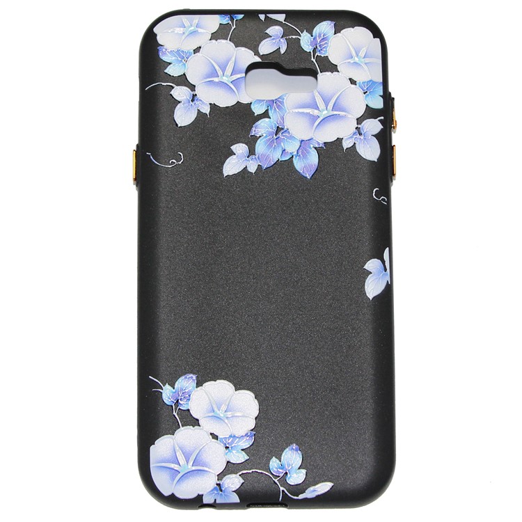 For Samsung Galaxy A5 (2017) SM-A520F Rubberized Embossed Patterned TPU Cover with Electroplating Buttons - Morning Glory-2