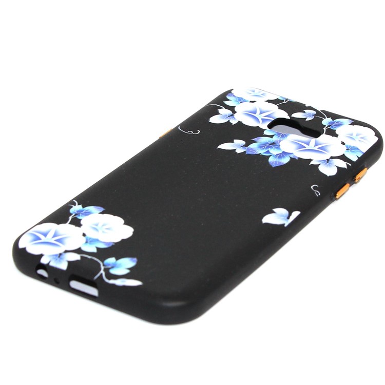 For Samsung Galaxy A5 (2017) SM-A520F Rubberized Embossed Patterned TPU Cover with Electroplating Buttons - Morning Glory-3