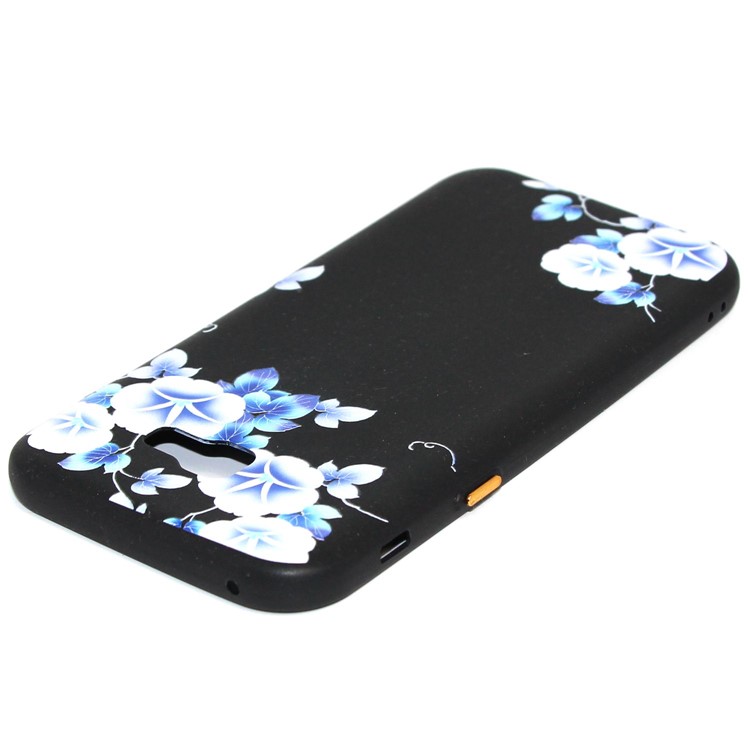 For Samsung Galaxy A5 (2017) SM-A520F Rubberized Embossed Patterned TPU Cover with Electroplating Buttons - Morning Glory-4