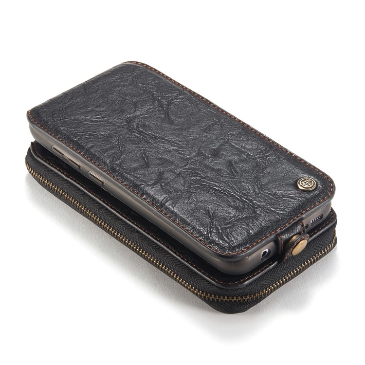 CASEME Movable 2-in-1 Multi-slot Wallet Vintage Split Leather Mobile Case for Samsung Galaxy S8 G950 - Black-19