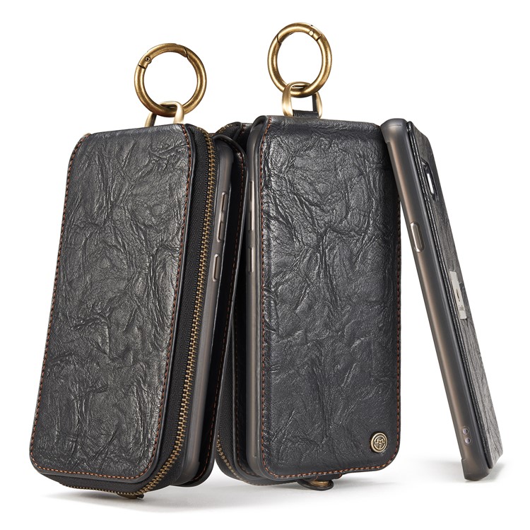 CASEME Movable 2-in-1 Multi-slot Wallet Vintage Split Leather Mobile Case for Samsung Galaxy S8 G950 - Black-28