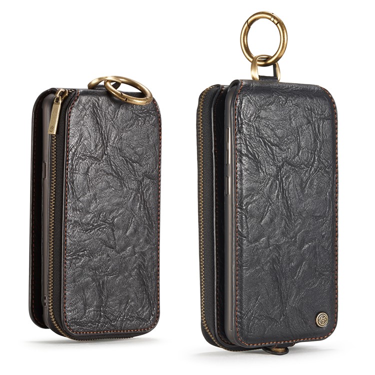 CASEME Movable 2-in-1 Multi-slot Wallet Vintage Split Leather Mobile Case for Samsung Galaxy S8 G950 - Black-32