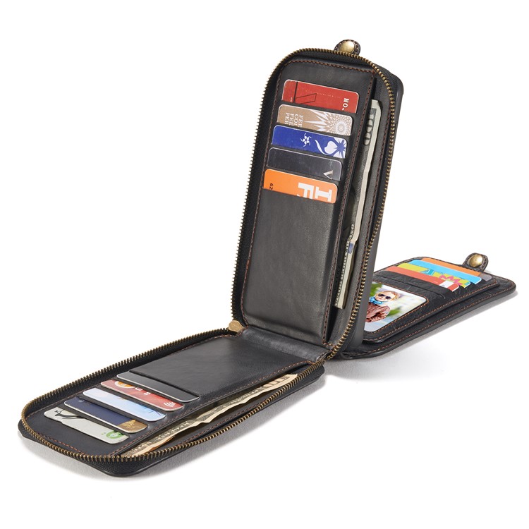 CASEME Movable 2-in-1 Multi-slot Wallet Retro Split Leather Mobile Cover for Samsung Galaxy S8+ G955 - Grey-15