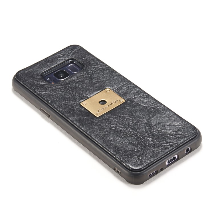CASEME Movable 2-in-1 Multi-slot Wallet Retro Split Leather Mobile Cover for Samsung Galaxy S8+ G955 - Grey-20