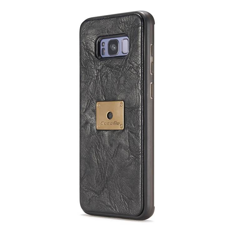 CASEME Movable 2-in-1 Multi-slot Wallet Retro Split Leather Mobile Cover for Samsung Galaxy S8+ G955 - Grey-21
