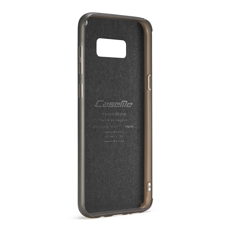 CASEME Movable 2-in-1 Multi-slot Wallet Retro Split Leather Mobile Cover for Samsung Galaxy S8+ G955 - Grey-24