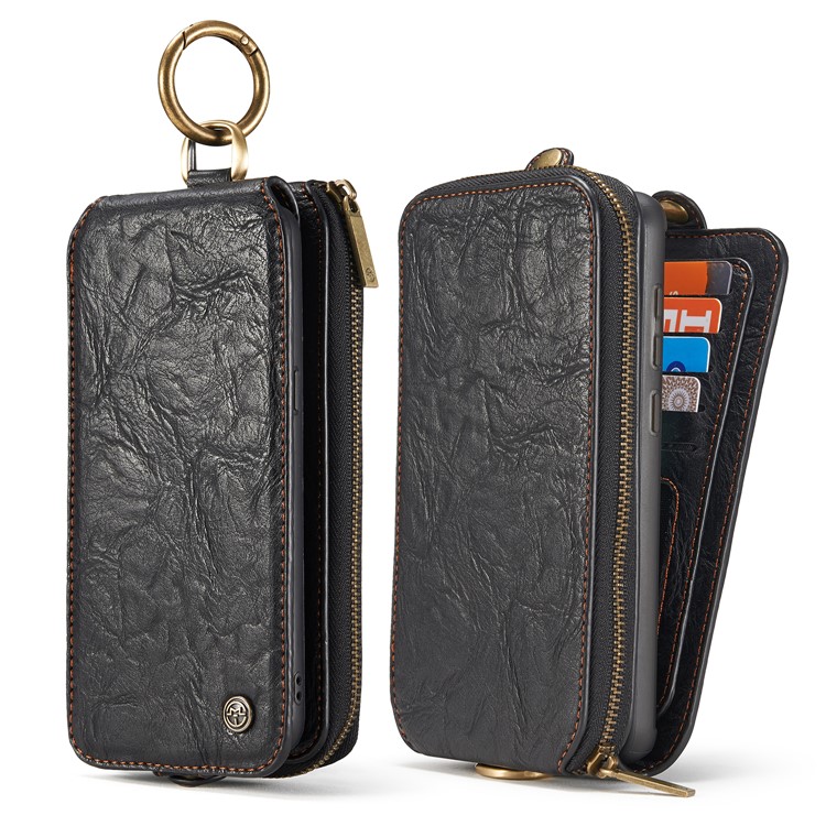 CASEME Movable 2-in-1 Multi-slot Wallet Retro Split Leather Mobile Cover for Samsung Galaxy S8+ G955 - Grey-36