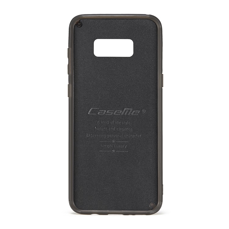 CASEME Movable 2-in-1 Multi-slot Wallet Retro Split Leather Mobile Cover for Samsung Galaxy S8+ G955 - Grey-8