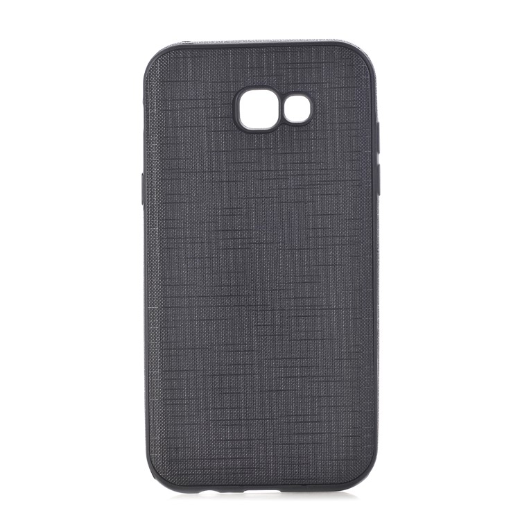 Cloth Texture PU Leather Coated TPU Back Case for Samsung Galaxy A5 (2017) SM-A520F - Black-1