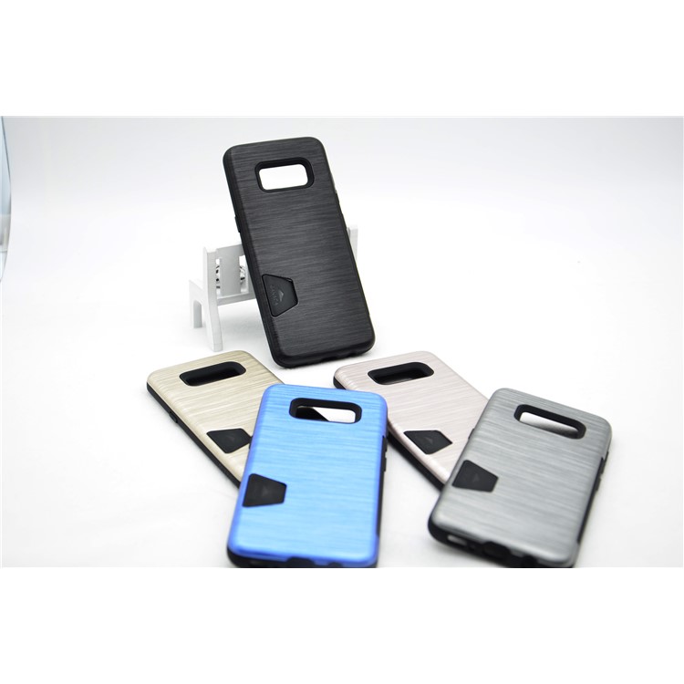 EDIVIA Brushed Plastic TPU Back Case with Card Slot for Samsung Galaxy S8 G950 - Black-10
