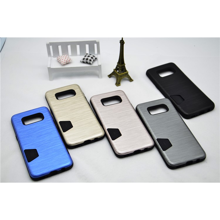 EDIVIA Brushed Plastic TPU Back Case with Card Slot for Samsung Galaxy S8 G950 - Black-11