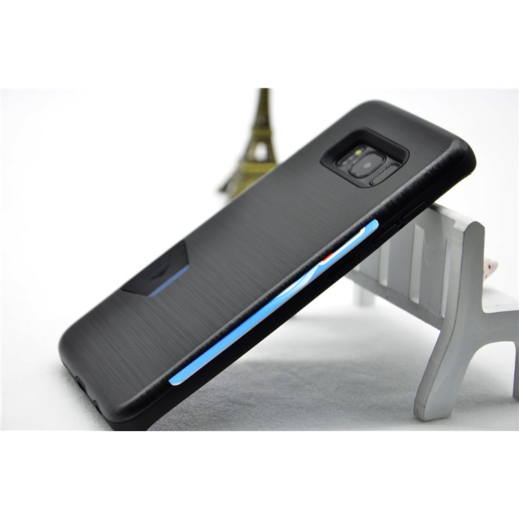 EDIVIA Brushed Plastic TPU Back Case with Card Slot for Samsung Galaxy S8 G950 - Black-2