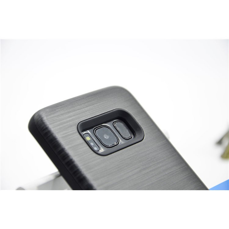 EDIVIA Brushed Plastic TPU Back Case with Card Slot for Samsung Galaxy S8 G950 - Black-5