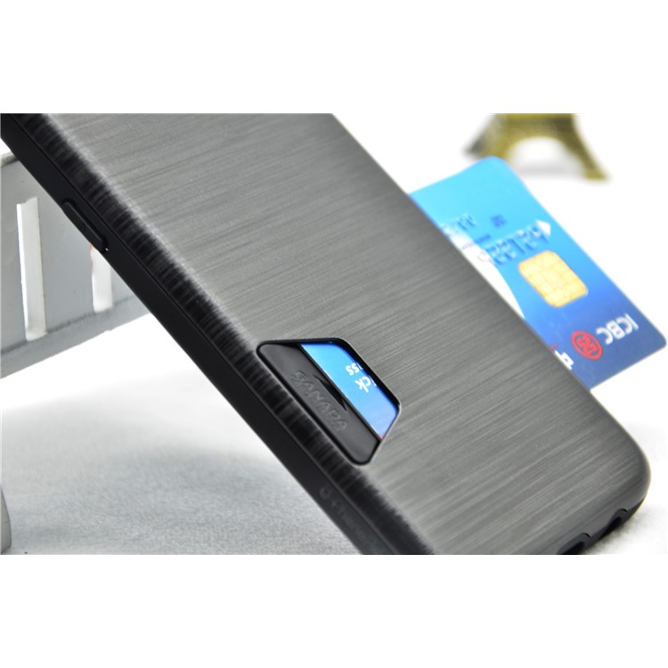 EDIVIA Brushed Plastic TPU Back Case with Card Slot for Samsung Galaxy S8 G950 - Black-6