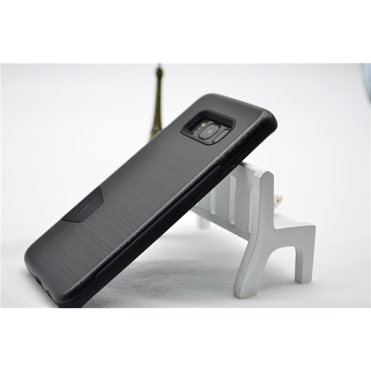 EDIVIA Brushed Plastic TPU Back Case with Card Slot for Samsung Galaxy S8 G950 - Black-7