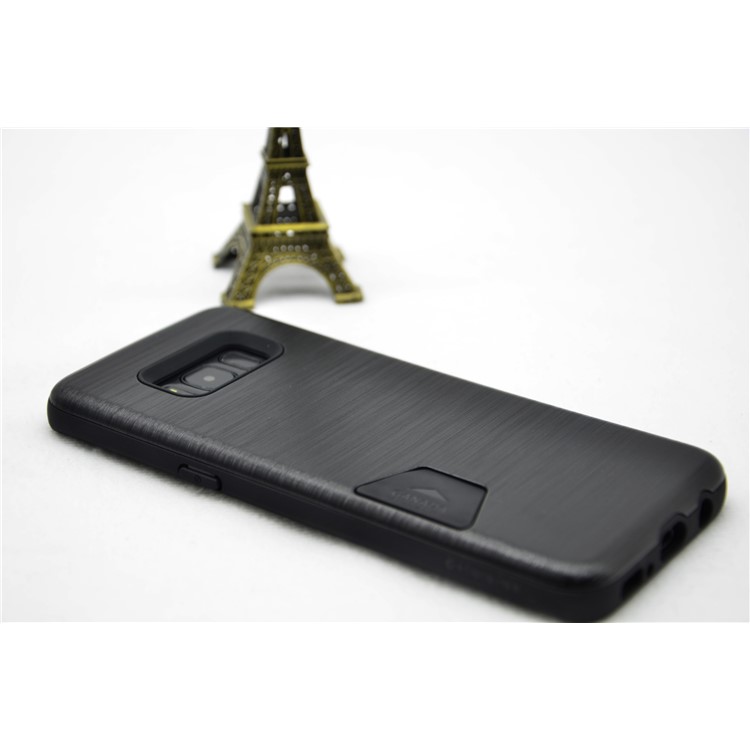 EDIVIA Brushed Plastic TPU Back Case with Card Slot for Samsung Galaxy S8 G950 - Black-8