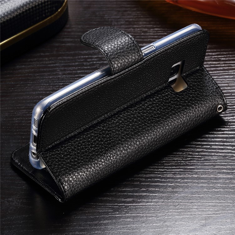 Splicing Wallet Leather Stand Case for Samsung Galaxy S8 G950 - Black-3