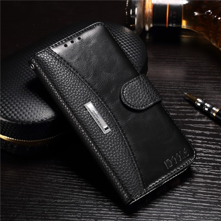 Splicing Leather Card Holder Stand Case for Samsung Galaxy A5 (2017) SM-A520F - Black-1